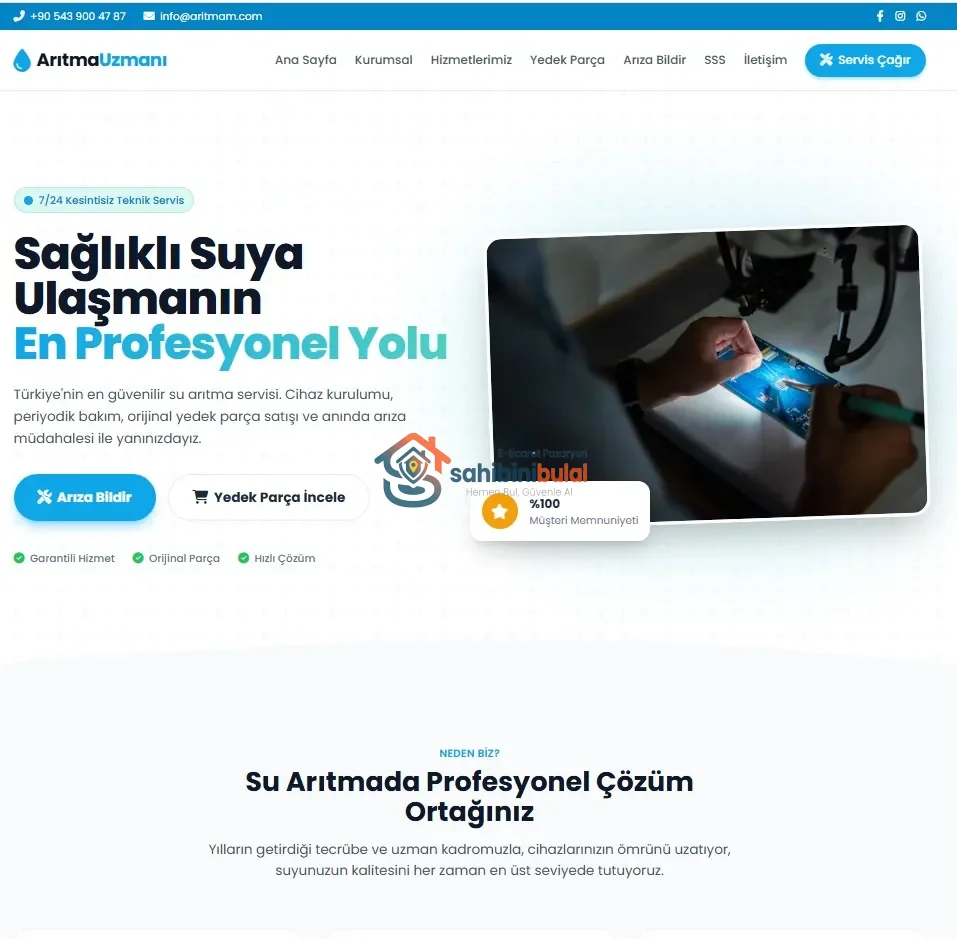 Profesyonel Su Arıtma Servisi, web sitesi   | Yeni Ürün | sahibinibulal